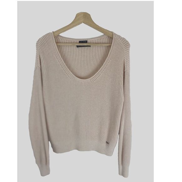 Abercrombie & Fitch Sweaters - Abercrombie & Fitch Womens Ribbed Sweater XS V-Neck Blush Pink Pullover Cotton